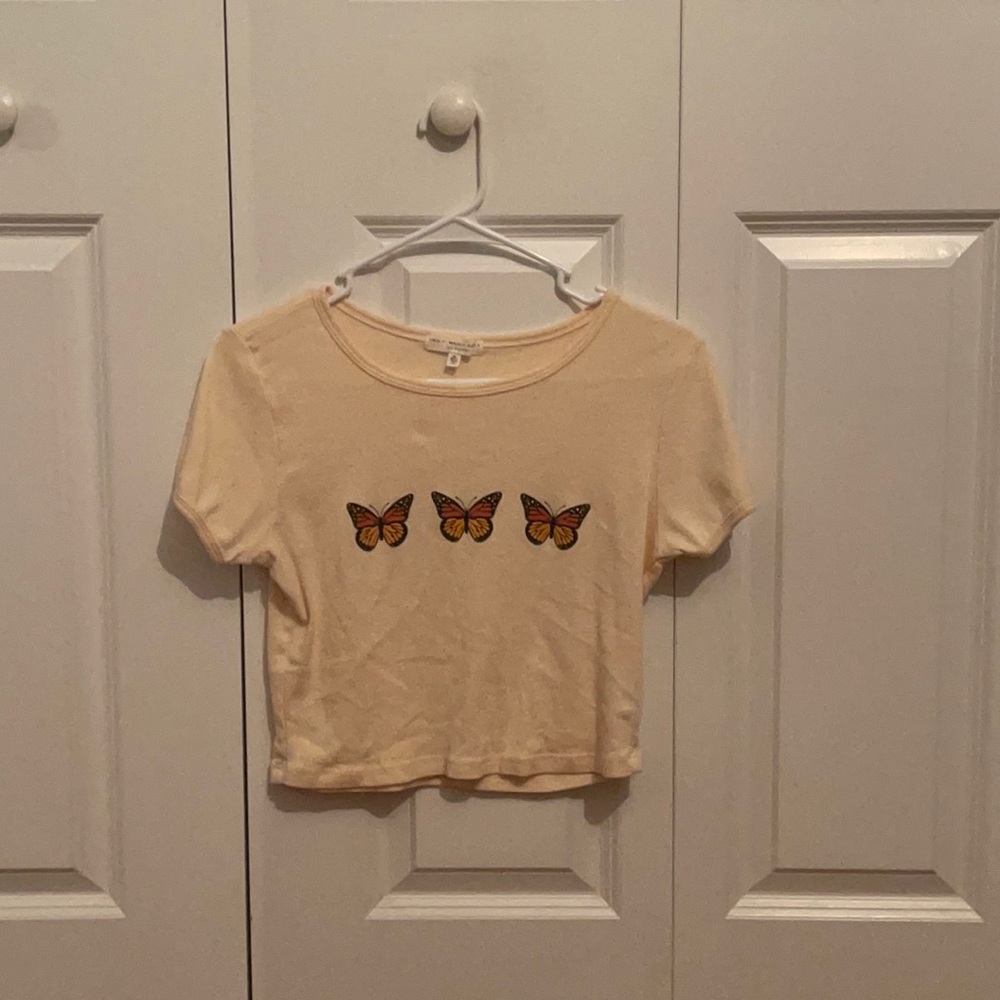 urban outfitters yellow butterfly shirt
